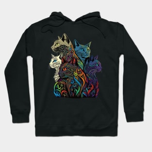 Cat Colorful Pattern Design Hoodie